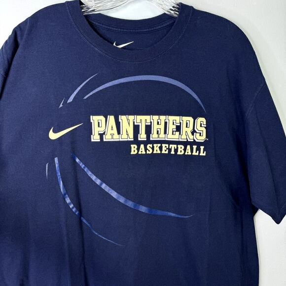 Nike Pitt Panthers Basketball Loose Fit Blue Gold Short Sleeve T-Shirt Mens Sz L - Picture 2 of 9